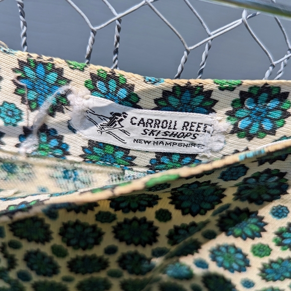 Vintage 60s Geometric Florals Mini Skirt Pockets 26" Waist Retro Boho VTG - Picture 3 of 4